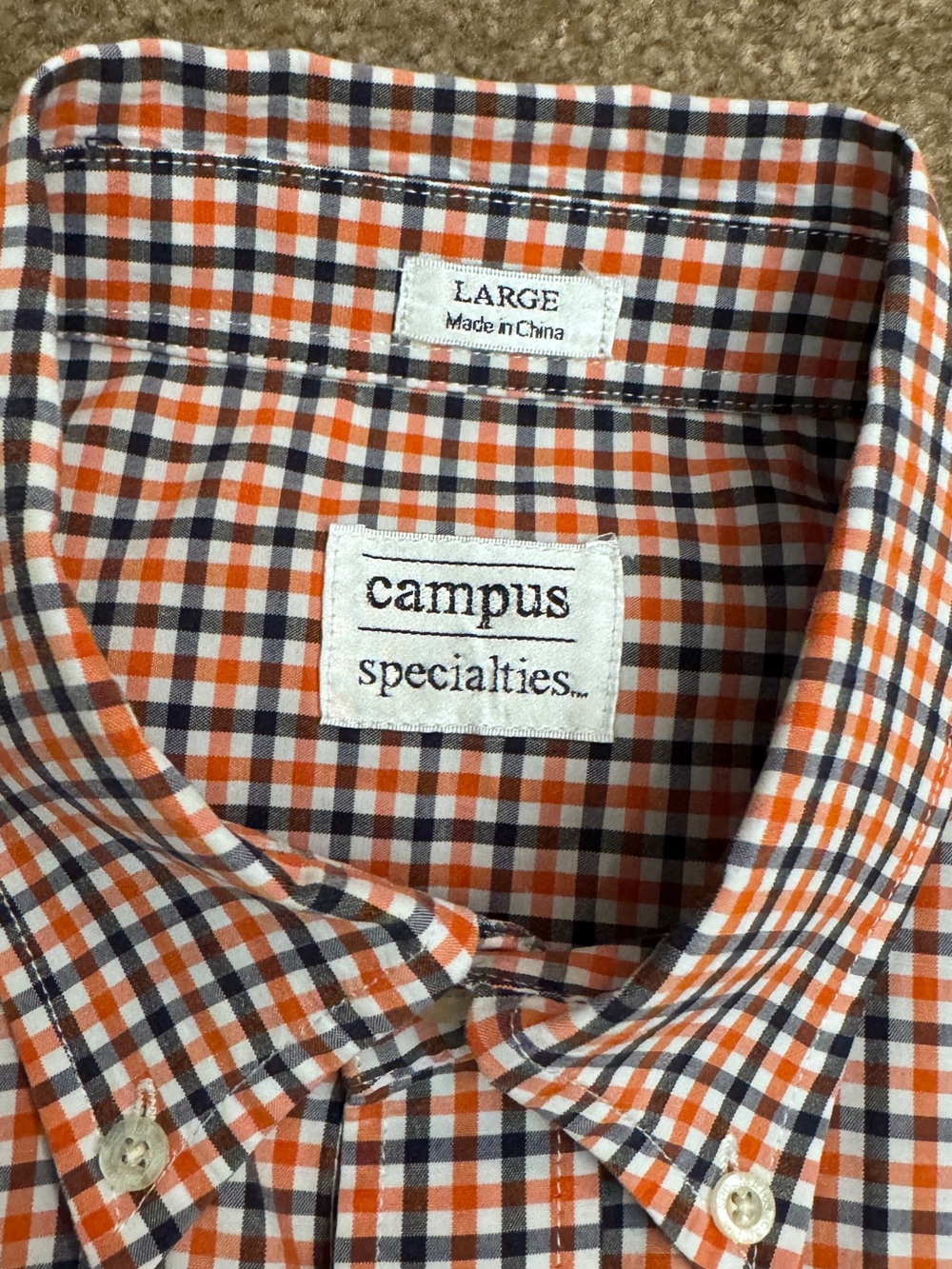 Auburn University Plaid s/s Button-Up Shirt with AU Logo by Campus Collections - Picture 3 of 4